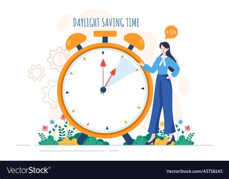 Daylight savings time hand drawn flat cartoon Vector Image