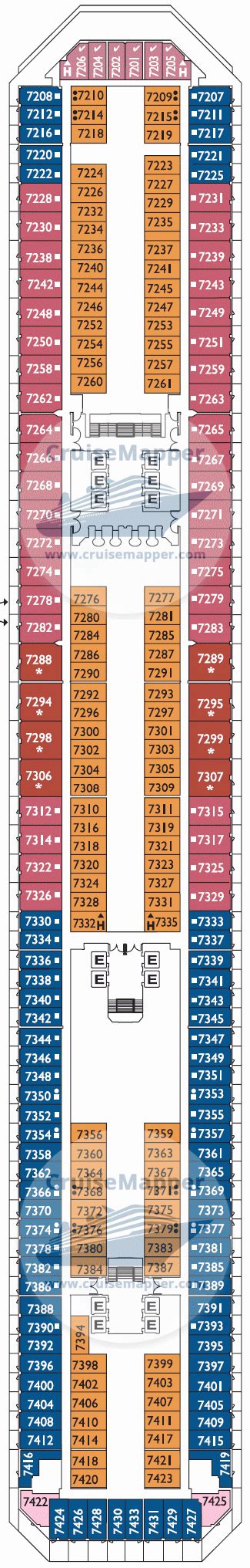 Costa Fortuna deck 7 plan | CruiseMapper