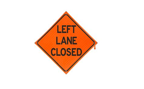 Left Lane Closed Roll-up Sign - Traffic Safety Supply Company