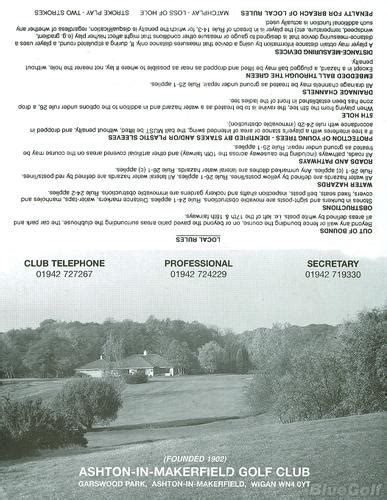 Ashton in Makerfield Golf Club - Course Profile | Course Database