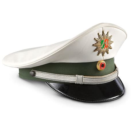 Used German Military Surplus Police Hat, White - 201630, Military Hats ...