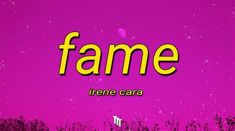 Irene Cara - Fame (Lyrics) | I'm gonna live forever - YouTube