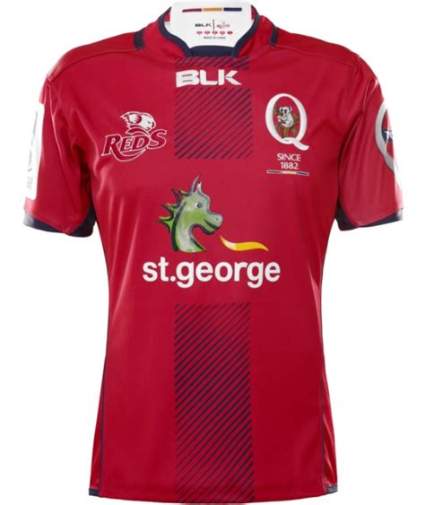 New Reds Rugby Jersey 2016- BLK Queensland Reds Kit 2016 Super 18 Home ...