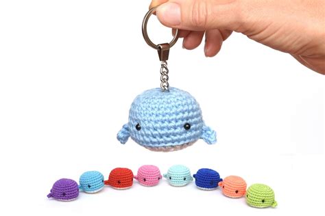 Crochet Whale Keychain Toy Whale Plush Key Ring Whale Toy Kids Gift for ...