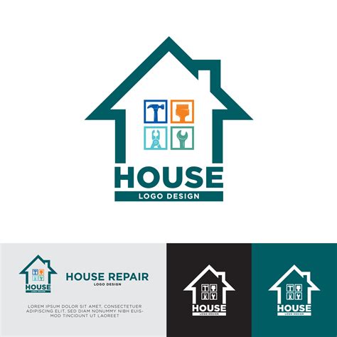 House logo design concept suitable for home renovation and improvement company or contractors ...