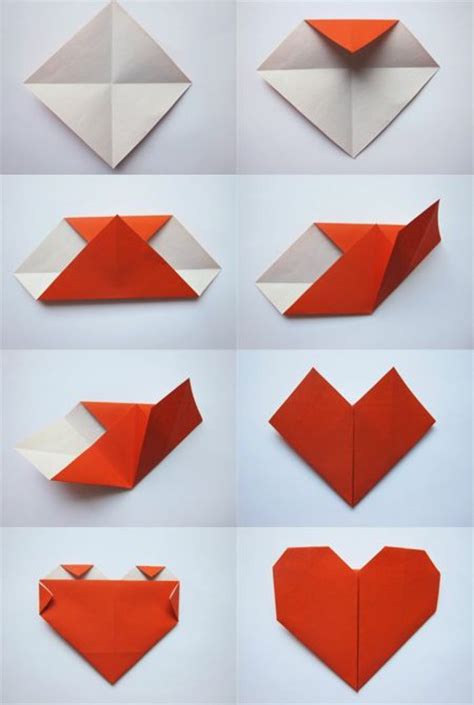 Instrucciones detalladas para doblar el papel, cómo hacer un corazón de origami. - | Paper ...