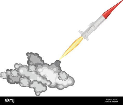 Hypersonic missile launch with smoke trail illustration Stock Vector ...