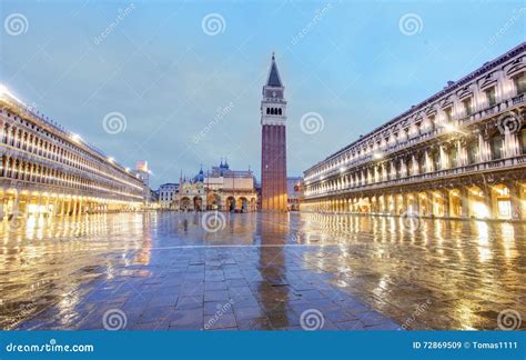 Venice - Piazza San Marco at Night Stock Image - Image of architecture ...