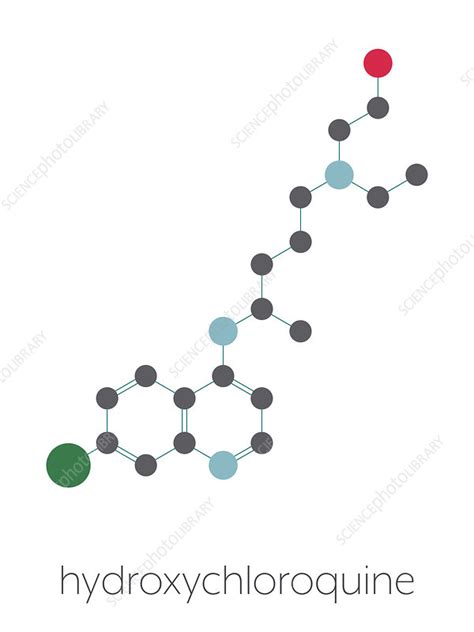 Hydroxychloroquine malaria drug molecule, illustration - Stock Image ...