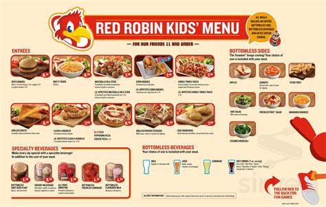 Red Robin Printable Menu