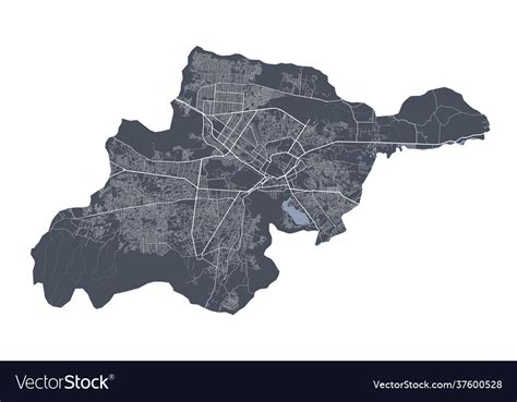 Kabul map detailed map city poster Royalty Free Vector Image