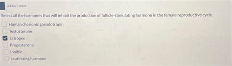 Solved Select all the hormones that will inhibit the | Chegg.com