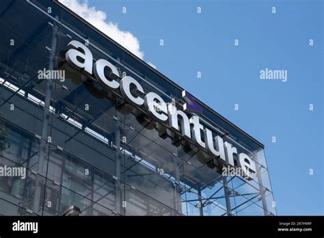 Prague,CZ -27 April 2023: Logo on Accenture Headquarters In Prague. Consulting audit. Concept ...