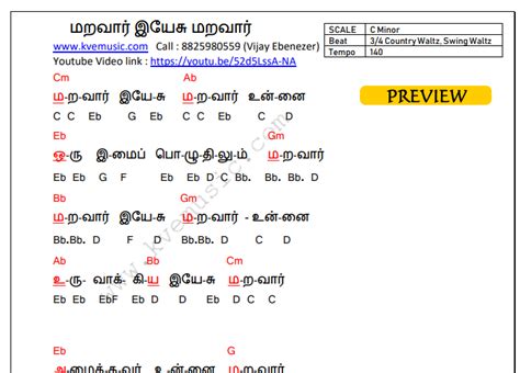 Marava Yesu Maravaar -Tamil Christian Song Keyboard-Piano-Guitar ABCD Notes PDF-Kve music - KVE ...