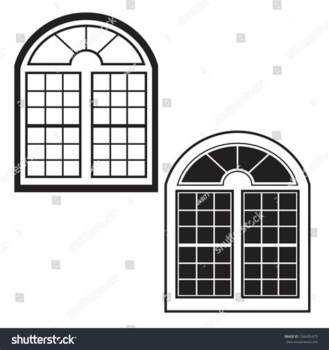 Window Silhouette Outline Vector Stock Vector 136495475 - Shutterstock