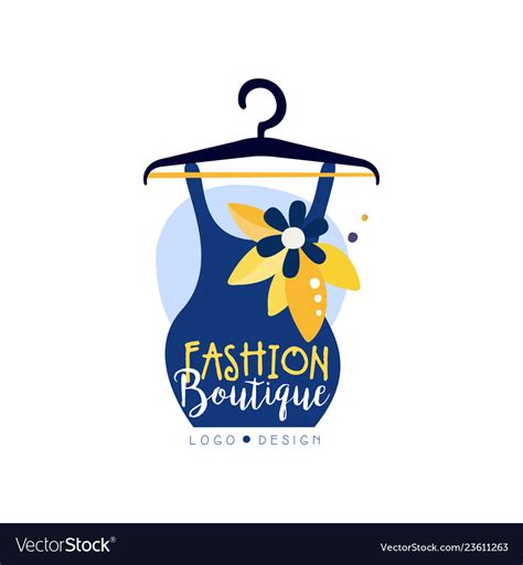 Fashion boutique logo design clothes shop beauty Vector Image