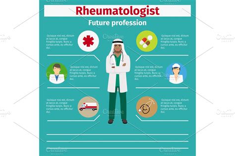 Future profession rheumatologist infographic | Illustrator Graphics ...