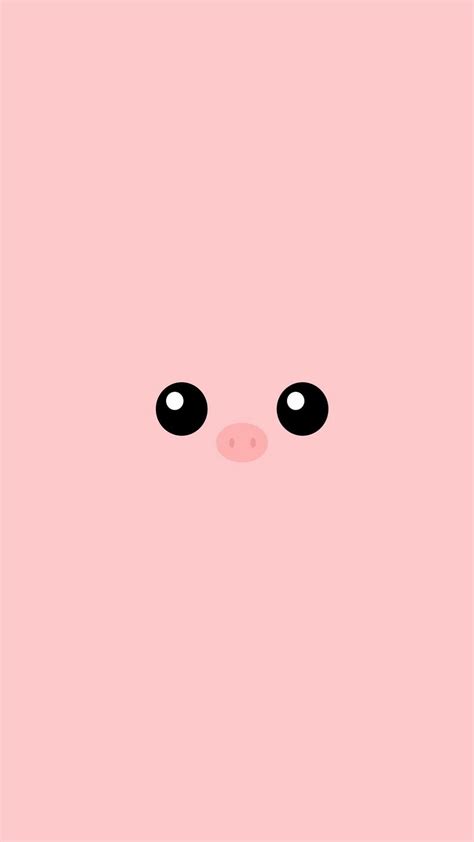 Minimal Pink Piggy Cute Eyes iPhone 6+ HD Wallpaper | วอลเปเปอร์ขำๆ, วอลเปเปอร์น่ารัก, วอลเป ...