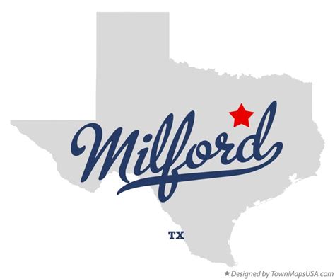 Map of Milford, TX, Texas