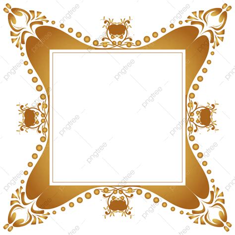 Golden Rectangle Frame Vector Art PNG, Luxury Rectangle Golden Frame ...