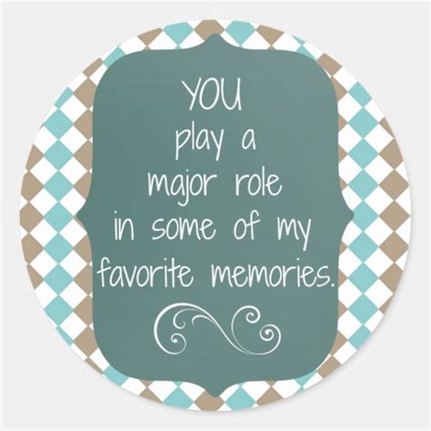 Thank You Memories Quote Classic Round Sticker | Zazzle.com