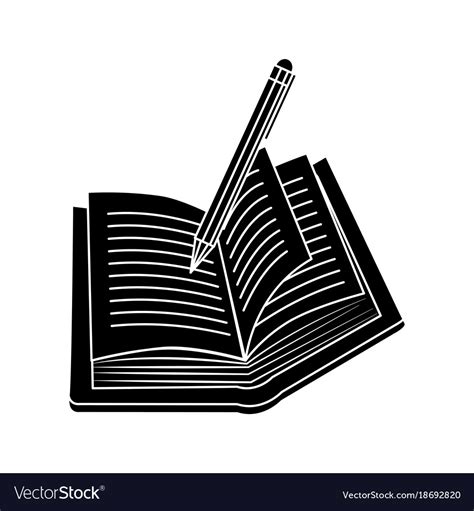 Book and pen design Royalty Free Vector Image - VectorStock