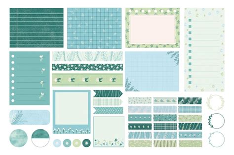 Premium Vector | Printable floral and botanical sticker set for planner ...