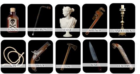 Clue Board Game Weapons