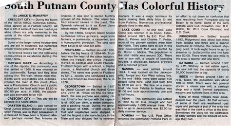 Brief History of Southern Putnam County | Putnam county, Putnam, History