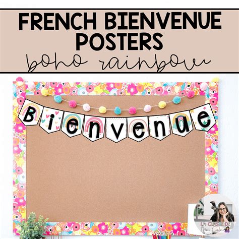 Bienvenue Bunting | Boho Rainbow Classroom Decor | French Welcome ...