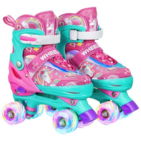 Buy Truwheelz Rainbow Roller Skates for Girls Ages 6-12 & 3-5 | Adjustable Light up Roller ...