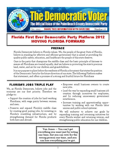 #27 Florida Democratic Party Platform | Social Security (United States ...