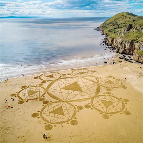 Brean drone photos show incredible sand art spanning 134 metres across ...