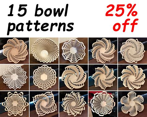 Bowls Set Scroll Saw Patterns pdf Dxf Svg Eps - Etsy