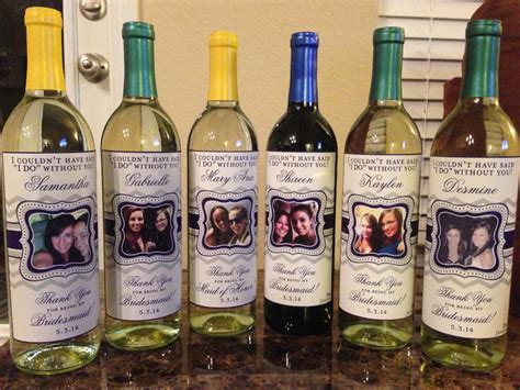 Wine Labels Personalized Bridesmaid Wine Labels Chevron