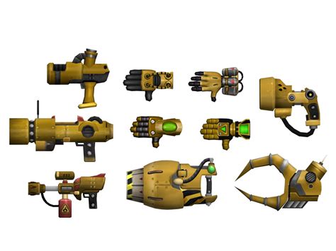 Ratchet and Clank - Gold Weapons by o0DemonBoy0o on DeviantArt