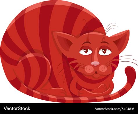 Red cat character cartoon Royalty Free Vector Image