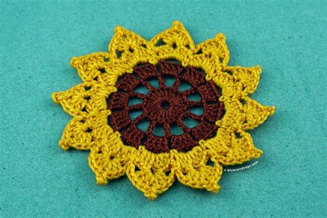 Easy and quick crochet pattern. Sunflower Coasters Crochet Pattern ...