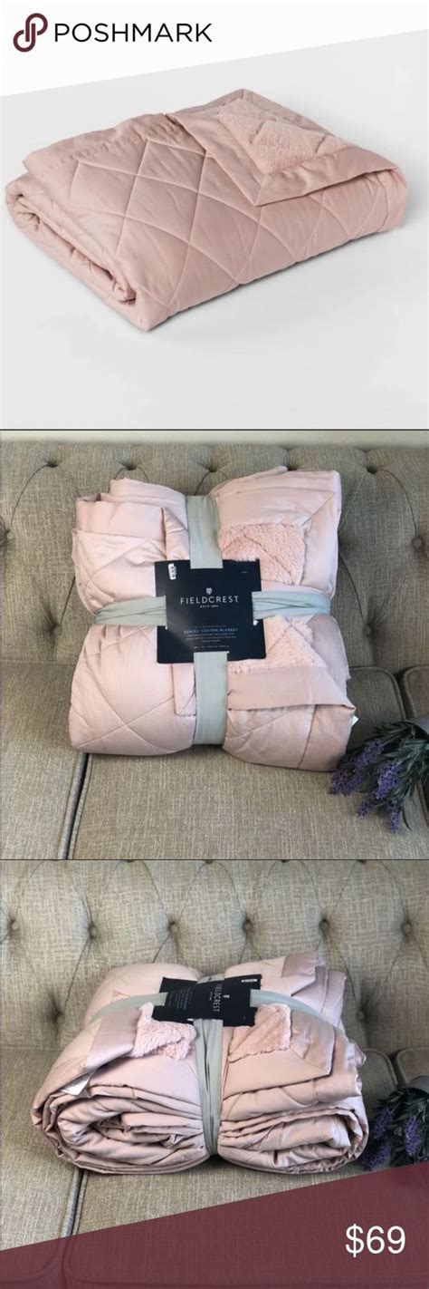 Fieldcrest Luxury Tencel Cotton Quilted Blanket | Pink blanket, Quilted ...