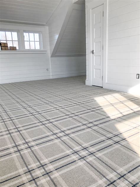 This wall to wall carpeting was done in a home on the Cape! It is a stunning plaid design that ...