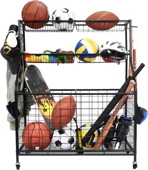 Kinghouse Garage Sports Equipment Organizer, Ball Storage Rack, Garage ...