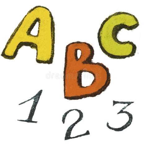 Pencil Clipart with Letters and Numbers Stock Illustration ...