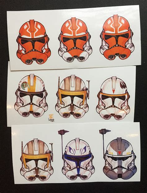 Clone Helmets sticker set 3 variants | Etsy