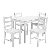 a white table and four chairs on a white background