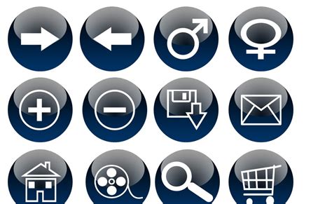 free icons club: free windows media player inspired glossy buttons