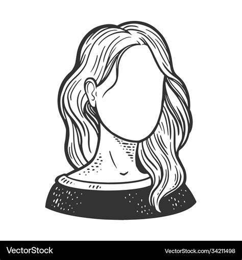 Female face template sketch Royalty Free Vector Image