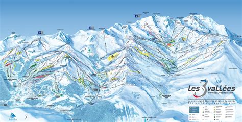 Pistekaart Les 3 Vallées – Val Thorens/Les Menuires/Méribel/Courchevel