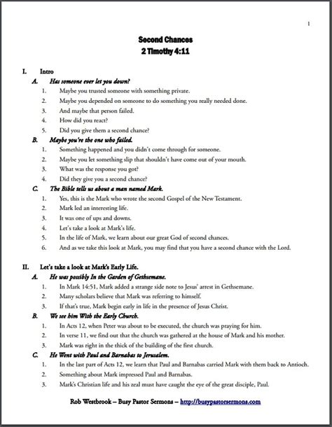 An Annotated Example of a Sermon Outline | Free sermons, Sermon notes ...