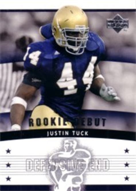 Justin Tuck Notre Dame 2005 Upper Deck Rookie Debut Rookie Card ...