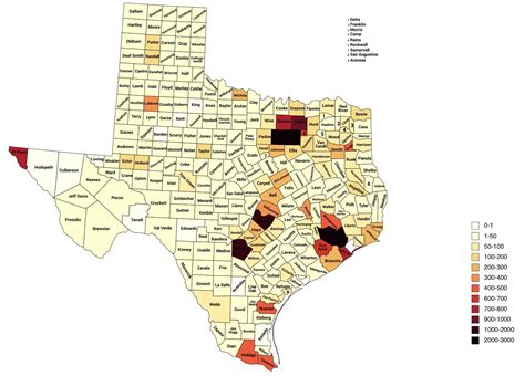 Population Density of Texas (By County) : r/MapPorn